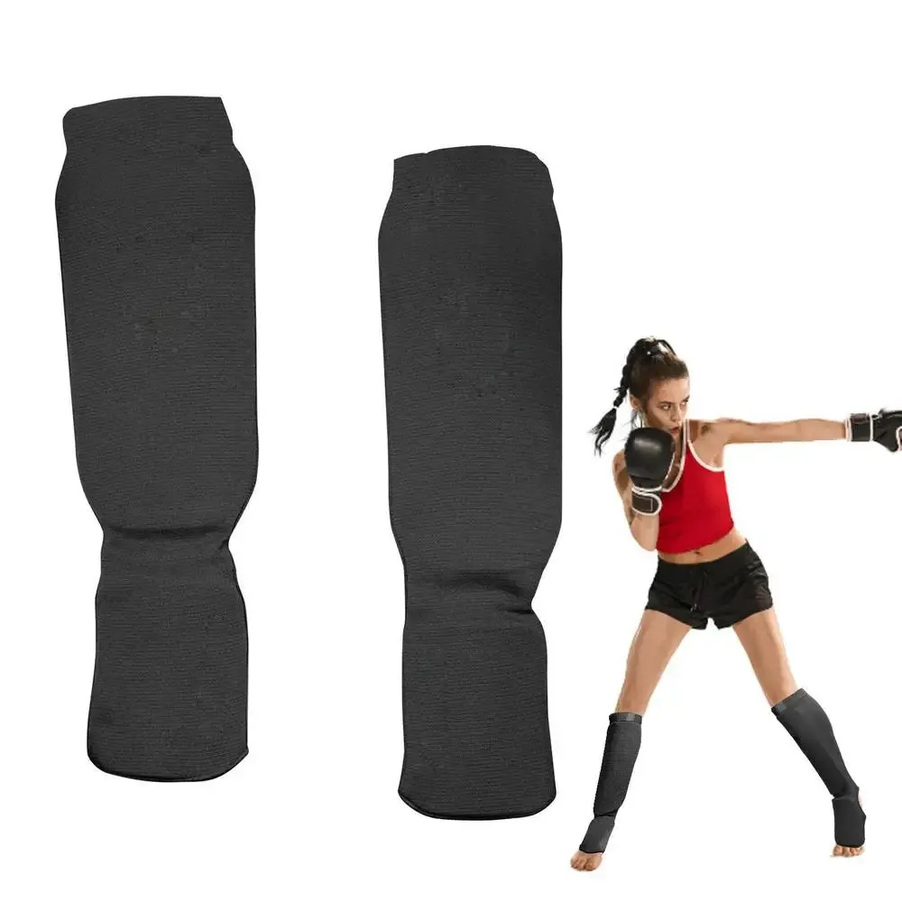 1 Pair Men Women Kids Boxing Shin Guards Ankle Protector Foot Protection Kickboxing Pad Muay Thai Training Leg Support Protector Cover