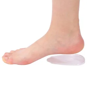 1 Pair of Heel Lift Insert Pad Cushion Heel Sleeves Pads Silicone Transparent Support Cups for Relieving Heel Pain O/X Legs Correction Support Cups