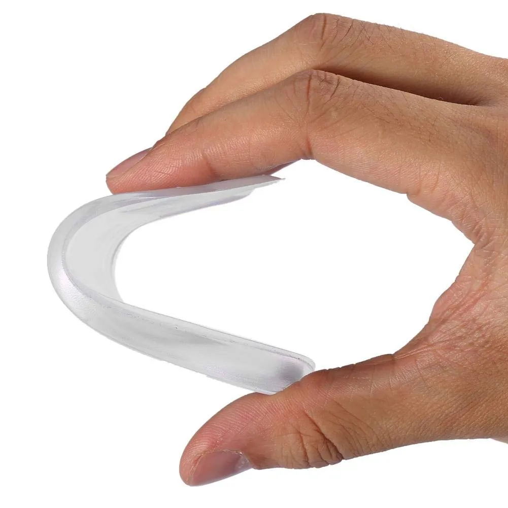 1 Pair of Heel Lift Insert Pad Cushion Heel Sleeves Pads Silicone Transparent Support Cups for Relieving Heel Pain O/X Legs Correction Support Cups