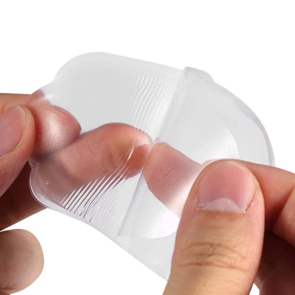 1 Pair of Heel Lift Insert Pad Cushion Heel Sleeves Pads Silicone Transparent Support Cups for Relieving Heel Pain O/X Legs Correction Support Cups