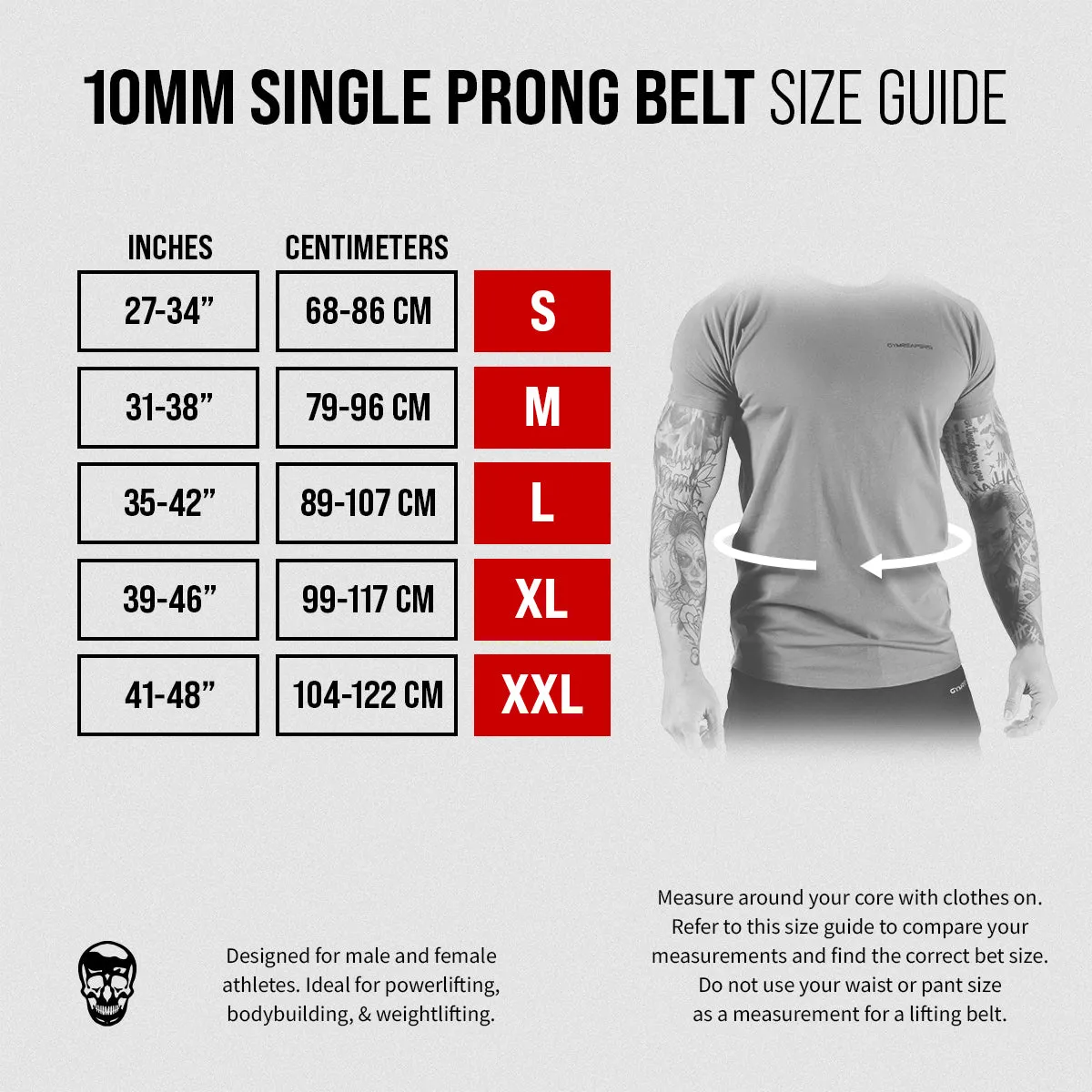 10MM Single Prong Belt - Black/White