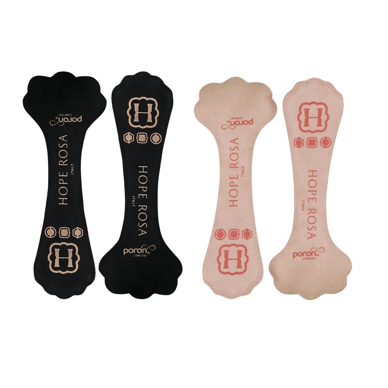 2-Pair of Full Length Cushion Insoles - Black/Rose