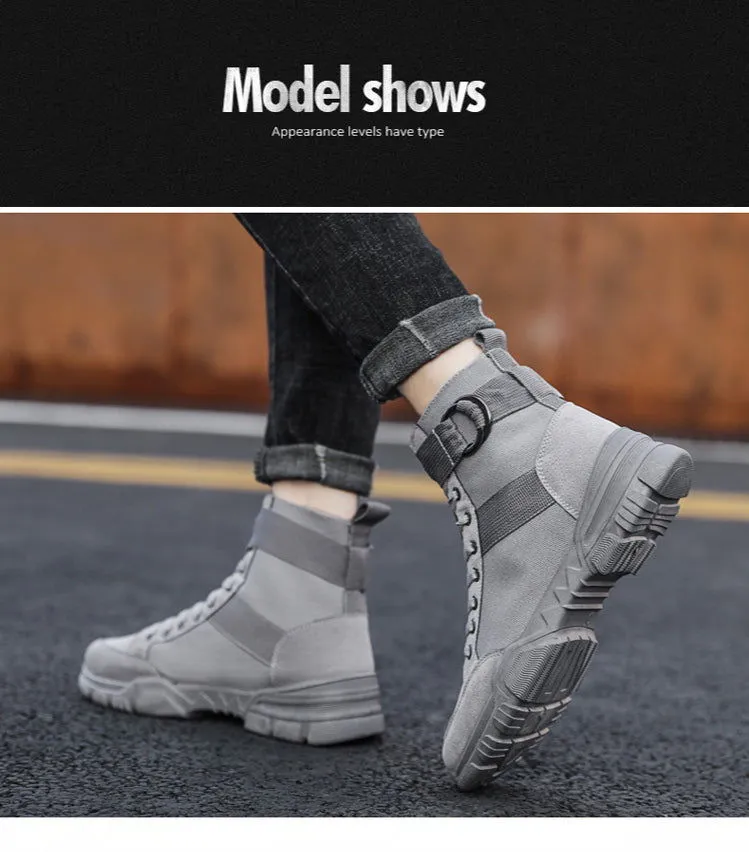 2021 new sports men's shoes fashion high-top mountaineering lightweight breathable canvas sneakers