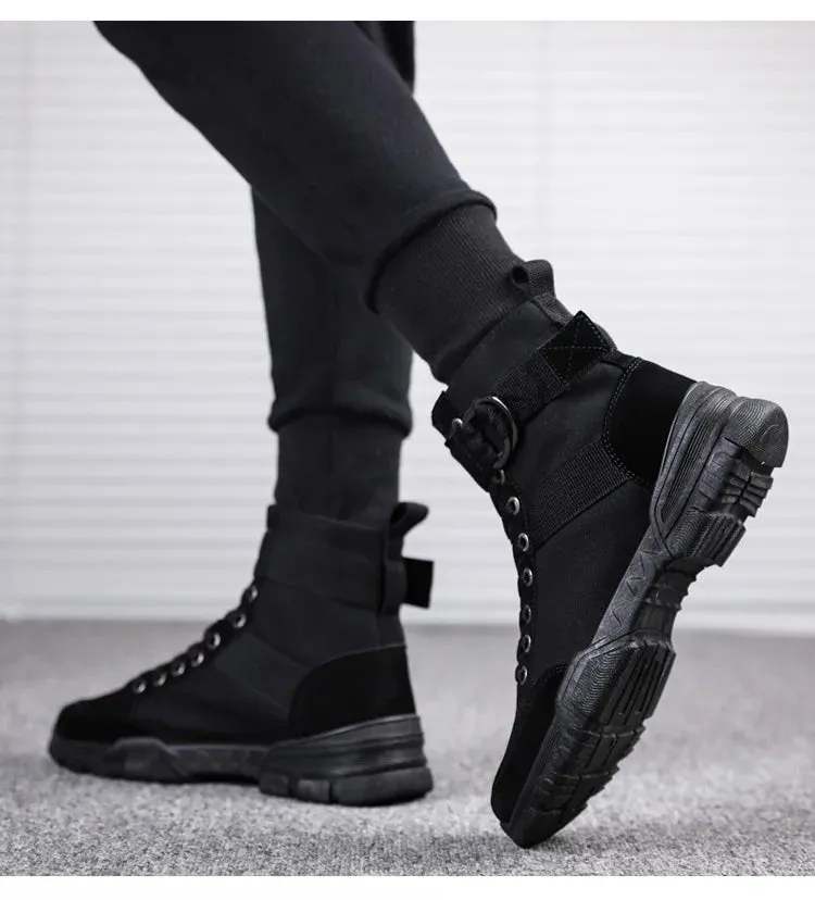 2021 new sports men's shoes fashion high-top mountaineering lightweight breathable canvas sneakers