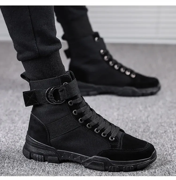 2021 new sports men's shoes fashion high-top mountaineering lightweight breathable canvas sneakers