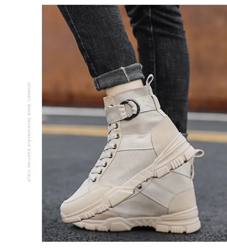 2021 new sports men's shoes fashion high-top mountaineering lightweight breathable canvas sneakers