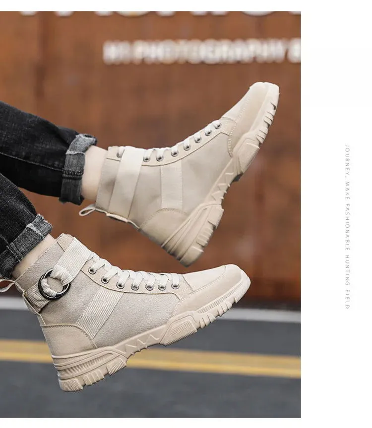 2021 new sports men's shoes fashion high-top mountaineering lightweight breathable canvas sneakers