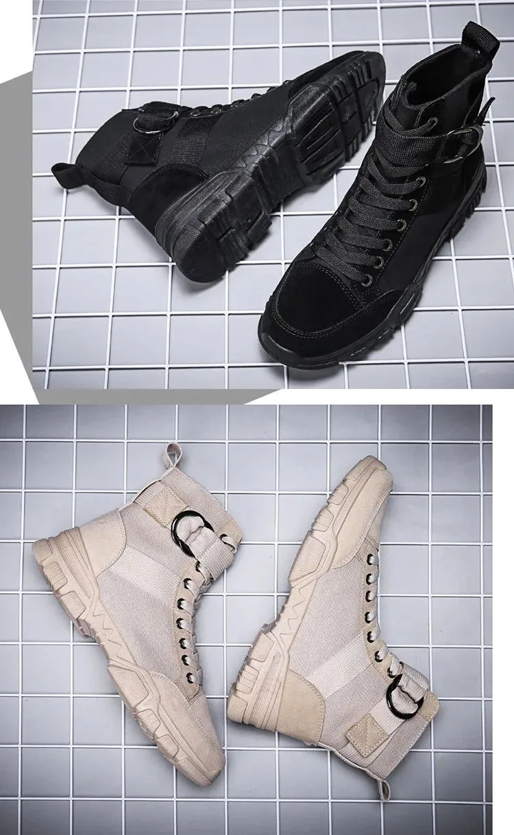 2021 new sports men's shoes fashion high-top mountaineering lightweight breathable canvas sneakers