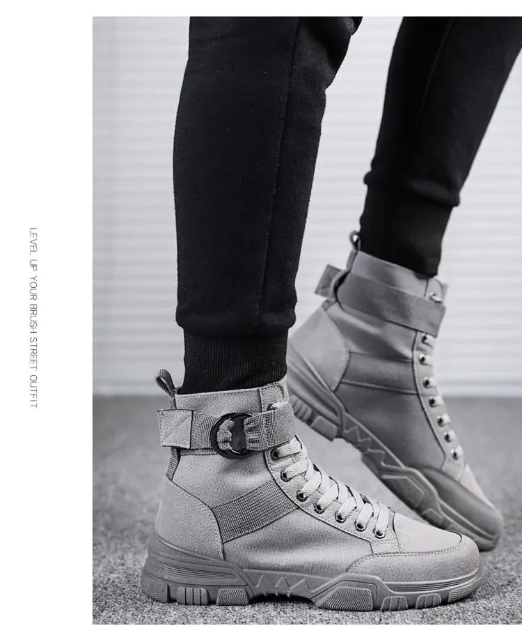 2021 new sports men's shoes fashion high-top mountaineering lightweight breathable canvas sneakers