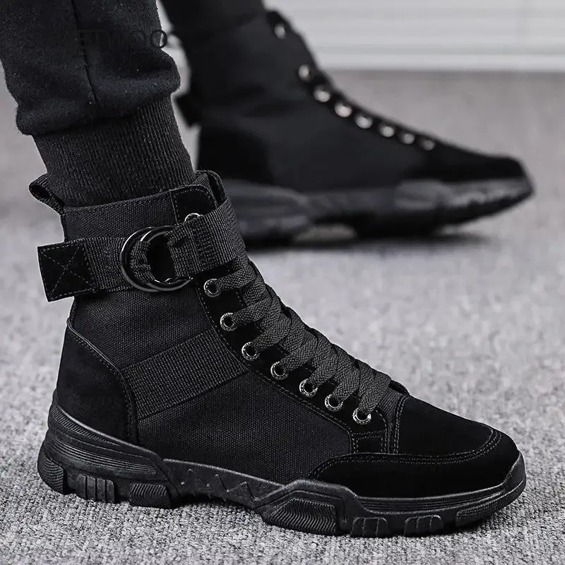 2021 new sports men's shoes fashion high-top mountaineering lightweight breathable canvas sneakers
