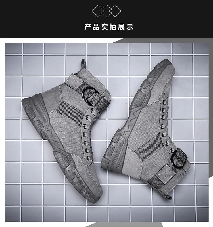 2021 new sports men's shoes fashion high-top mountaineering lightweight breathable canvas sneakers