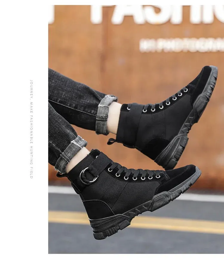 2021 new sports men's shoes fashion high-top mountaineering lightweight breathable canvas sneakers