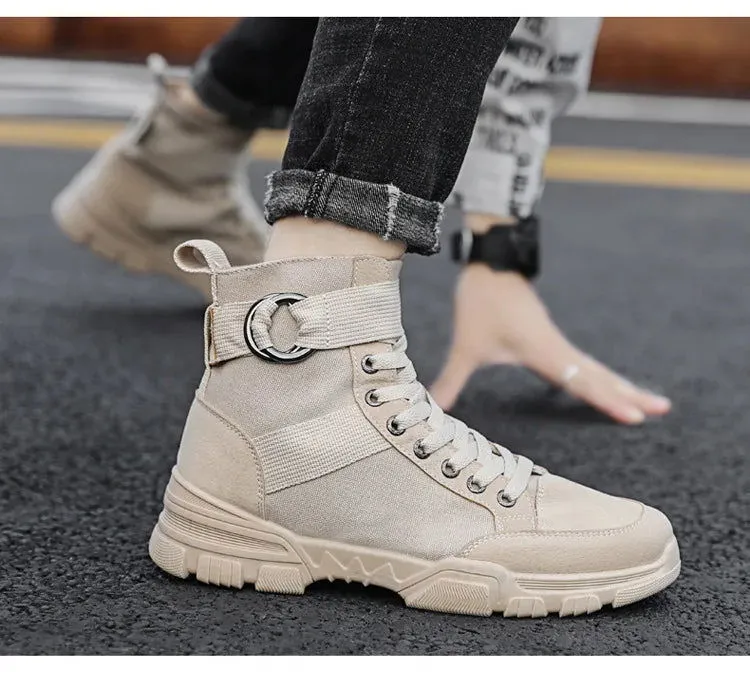 2021 new sports men's shoes fashion high-top mountaineering lightweight breathable canvas sneakers