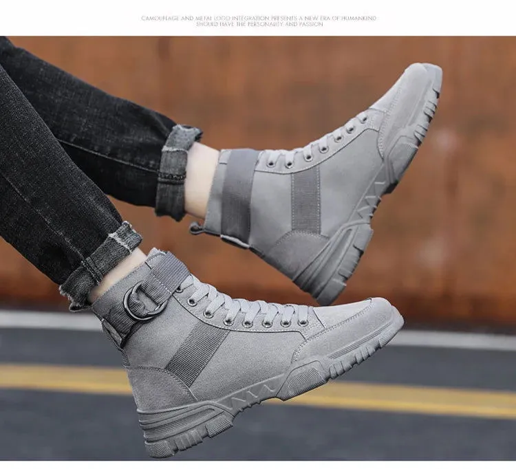 2021 new sports men's shoes fashion high-top mountaineering lightweight breathable canvas sneakers