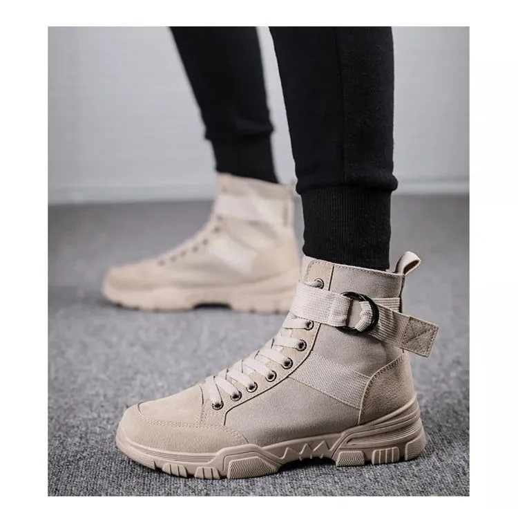 2021 new sports men's shoes fashion high-top mountaineering lightweight breathable canvas sneakers