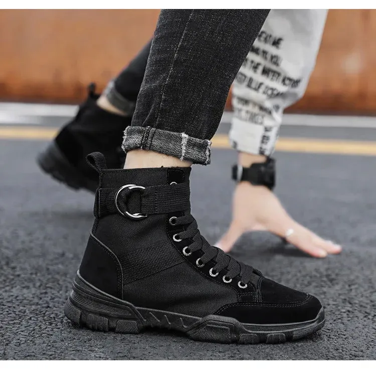 2021 new sports men's shoes fashion high-top mountaineering lightweight breathable canvas sneakers
