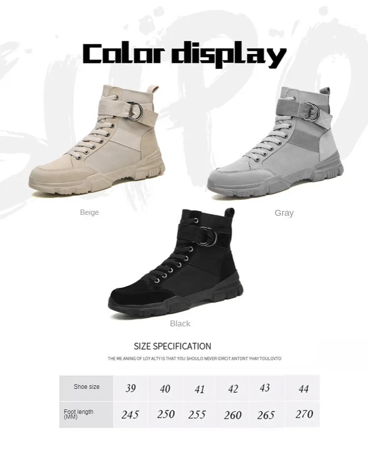 2021 new sports men's shoes fashion high-top mountaineering lightweight breathable canvas sneakers