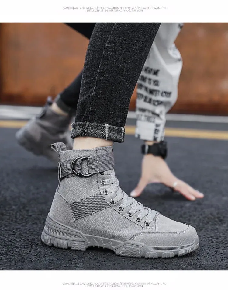 2021 new sports men's shoes fashion high-top mountaineering lightweight breathable canvas sneakers