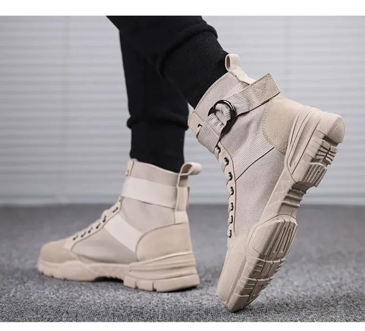 2021 new sports men's shoes fashion high-top mountaineering lightweight breathable canvas sneakers