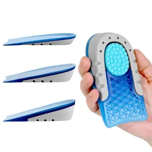 3ANGNI TPE Invisible Height Increase Insoles Heel Cushions Taller Pad, Elevator Insert for Relief Heel Pain, Heel Lifted Plantar Fasciitis Men Woman 1.5CM Blue