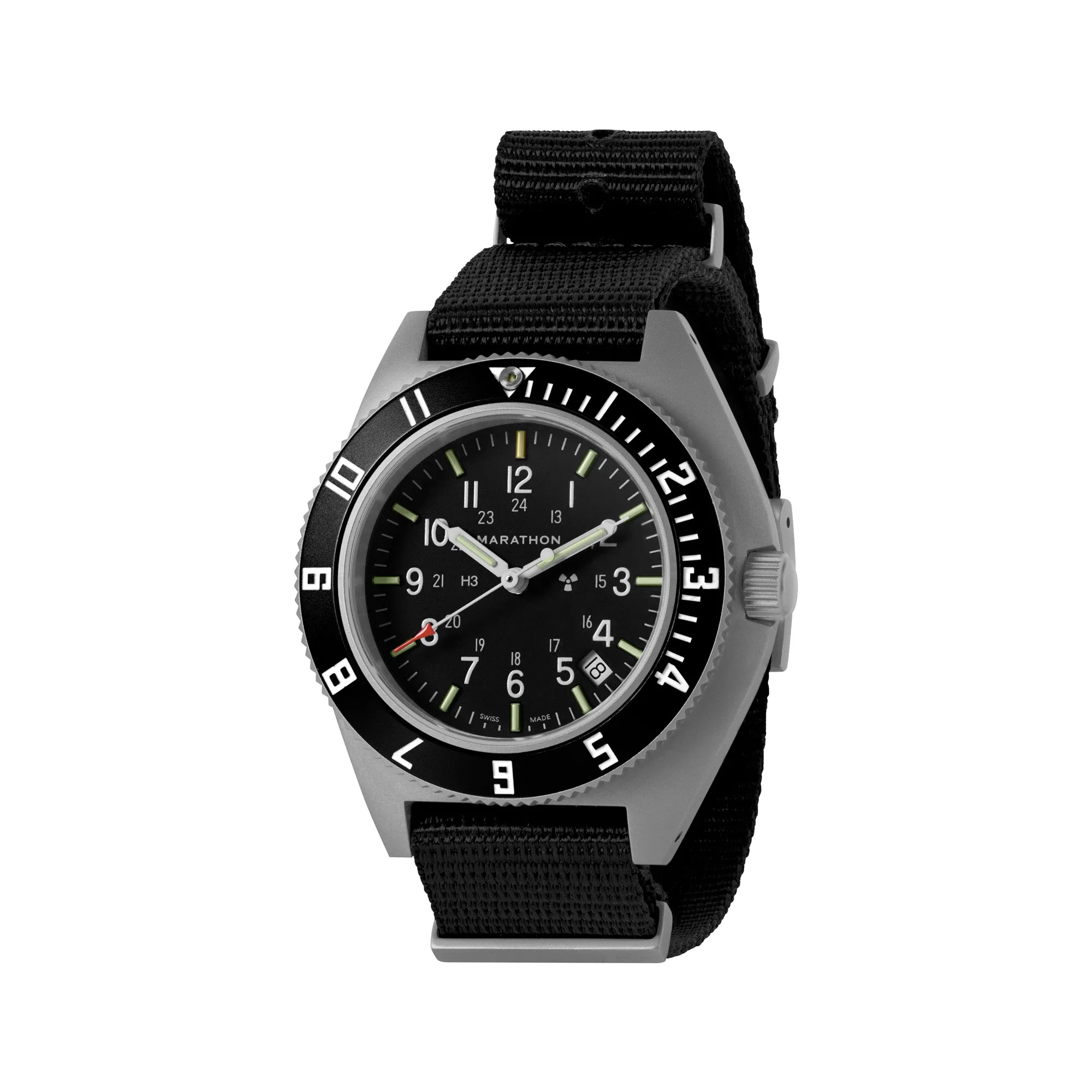 41MM STEEL NAVIGATOR W/ DATE (SSNAV-D) ON NYLON DEFSTAN
