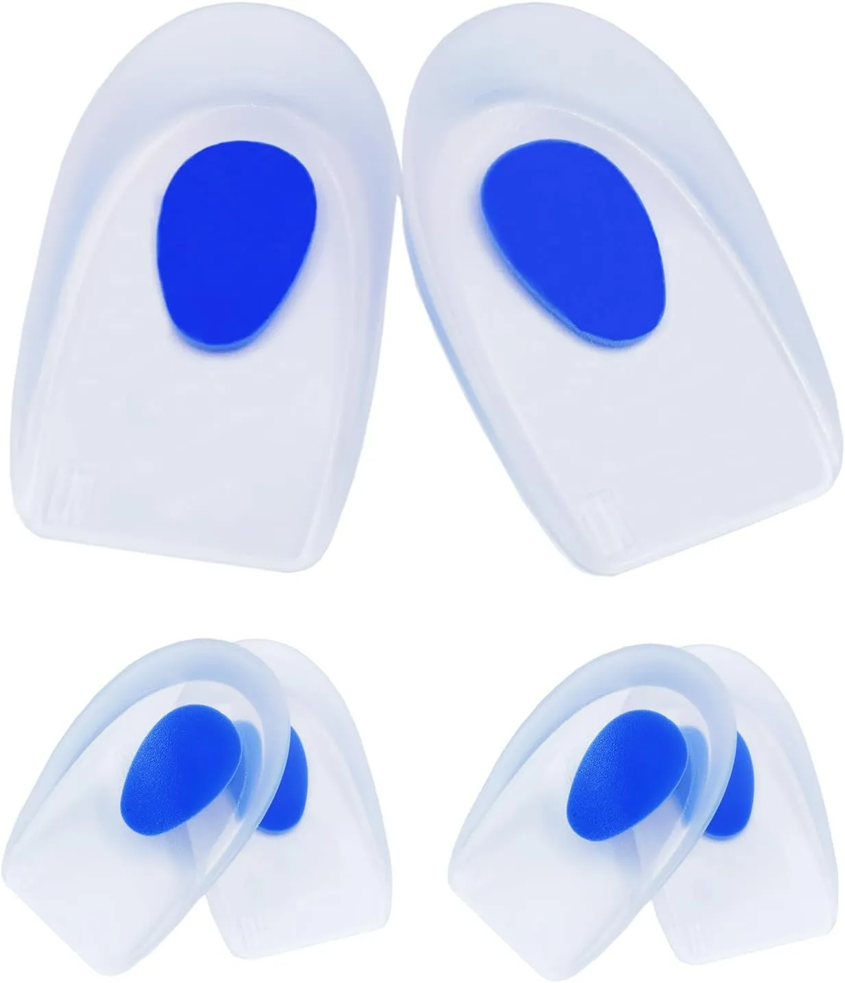 4pack-Gel Heel Cups for Kid's SportTraction Shock Absorbing Lightweight/Kids Heel Cups for Heel Pain, Ankle Pain, Plantar Fasciitis, or Heel Spurs (Kid's 1-4)