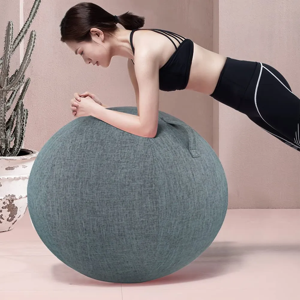 65cm Yoga Ball Cover With Handle, Sitting Ball Chair Protection for Fitness Yoga Ball Gym Training, Machine Washable