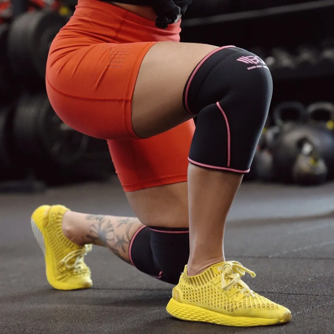 7mm Weightlifting Knee Sleeves Black & White