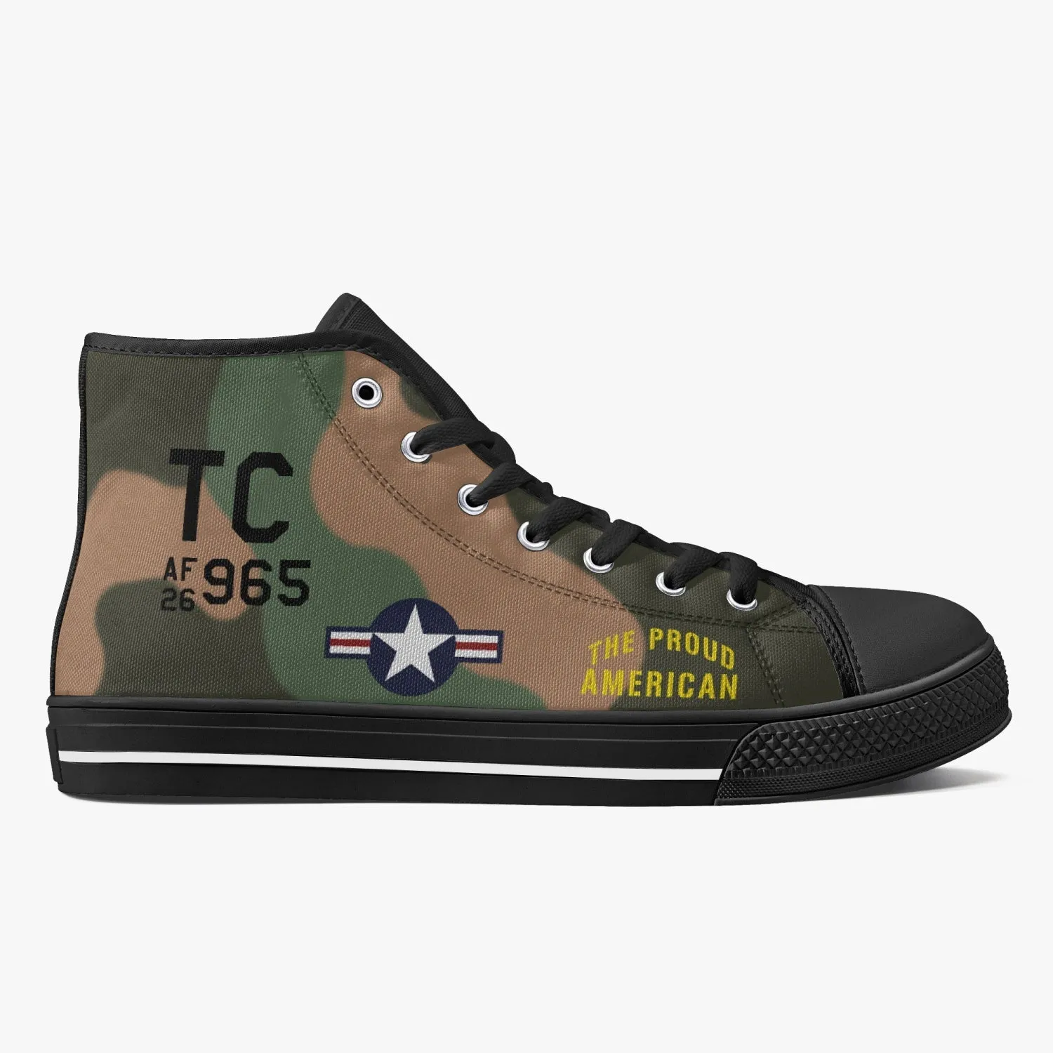 A-1 Skyraider "The Proud American" High Top Canvas Shoes