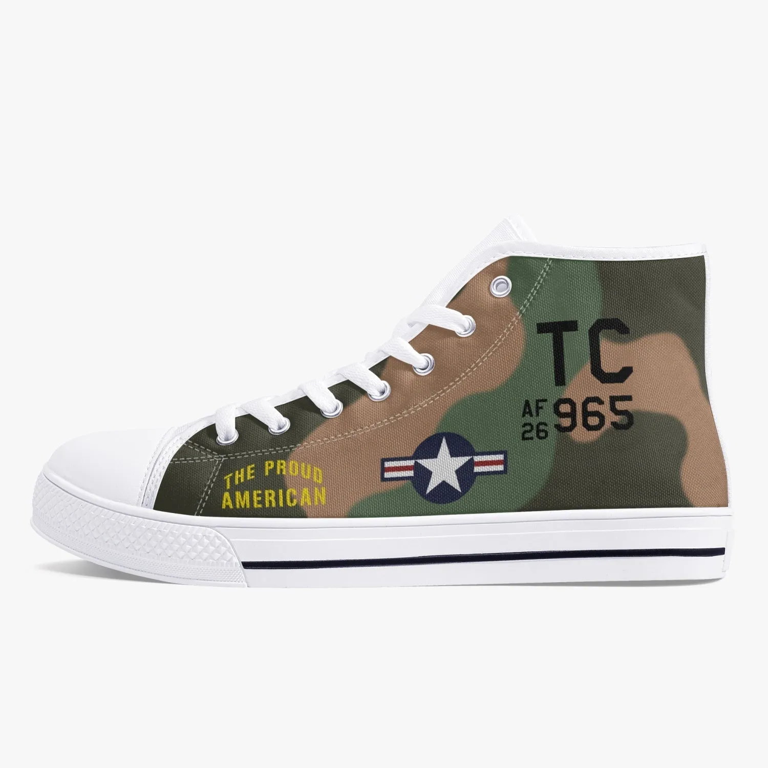 A-1 Skyraider "The Proud American" High Top Canvas Shoes