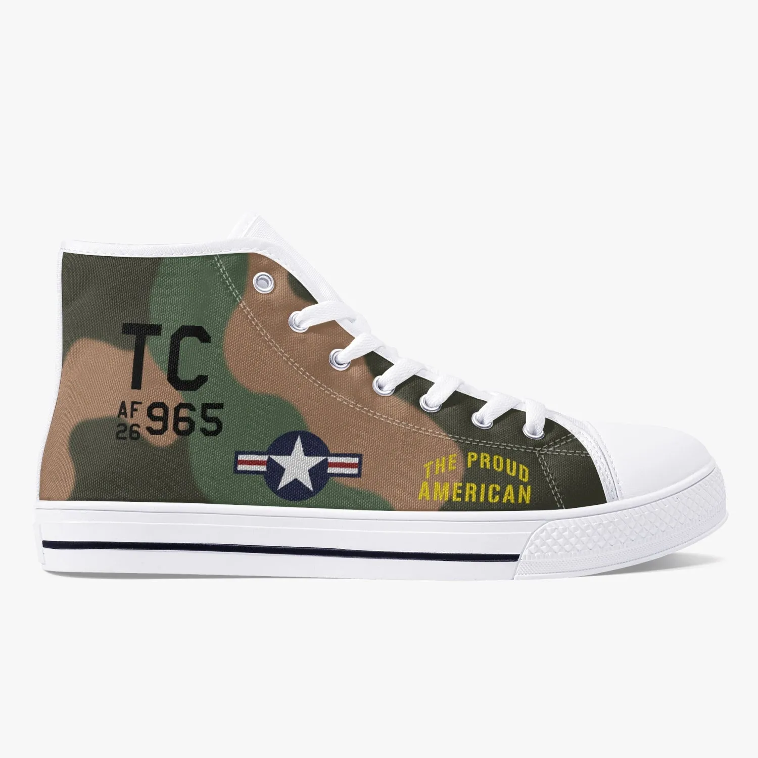 A-1 Skyraider "The Proud American" High Top Canvas Shoes
