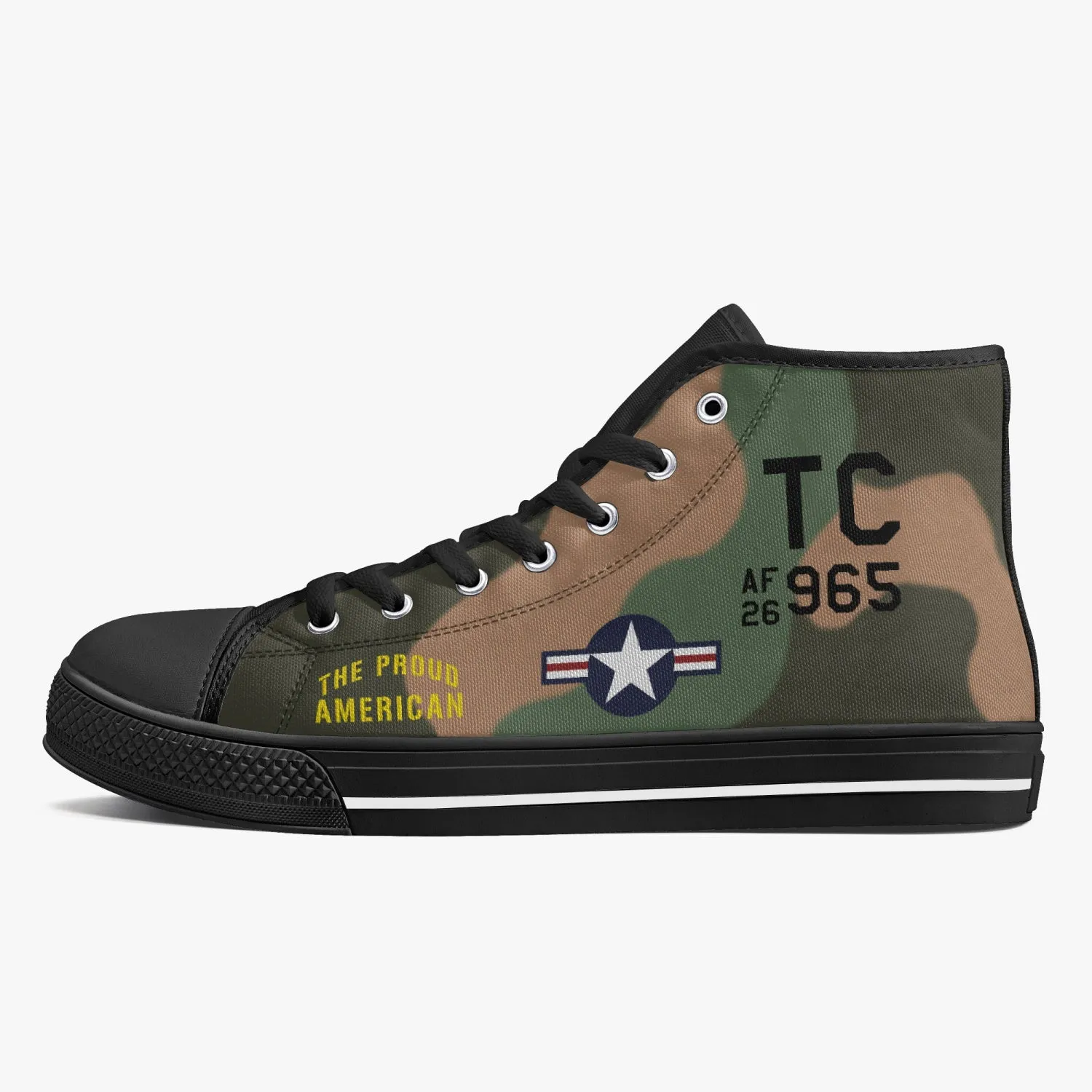 A-1 Skyraider "The Proud American" High Top Canvas Shoes
