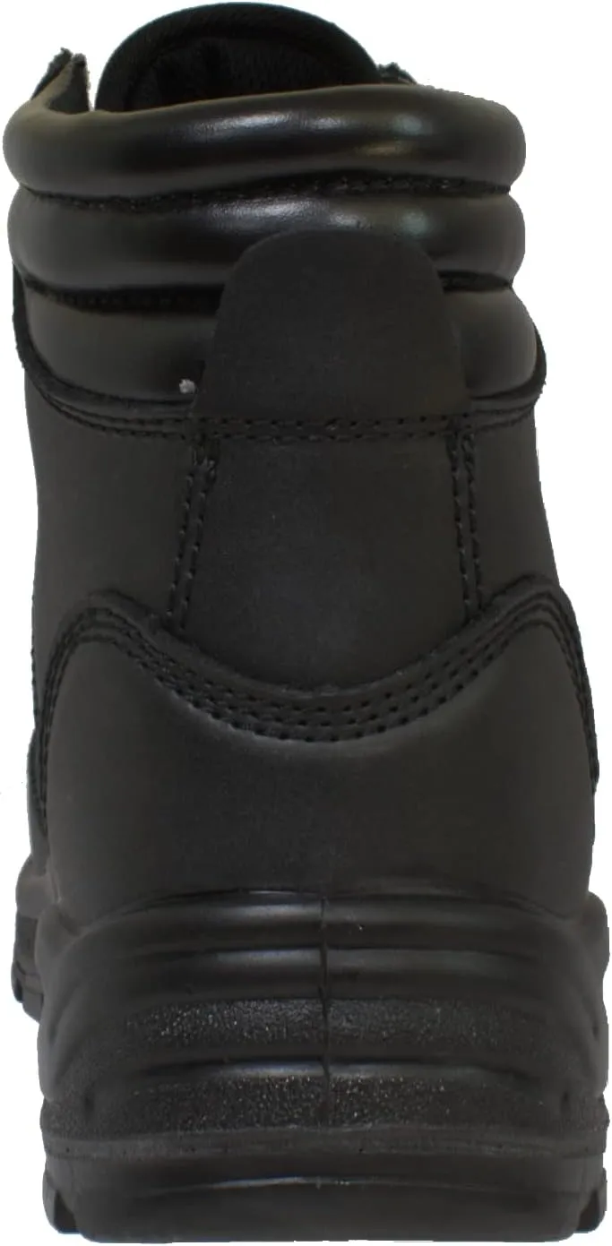 Ad Tec Men's Ankle Laceup Composite Toe Leather Work Boot, Black | Injection Molded Oil Resistant Outsole & Comfort Padded Collar