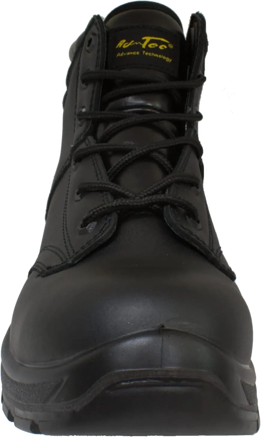 Ad Tec Men's Ankle Laceup Composite Toe Leather Work Boot, Black | Injection Molded Oil Resistant Outsole & Comfort Padded Collar