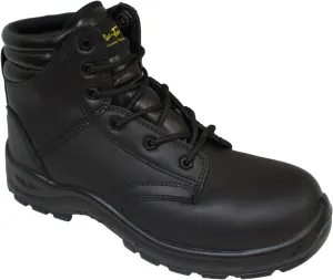 Ad Tec Men's Ankle Laceup Composite Toe Leather Work Boot, Black | Injection Molded Oil Resistant Outsole & Comfort Padded Collar