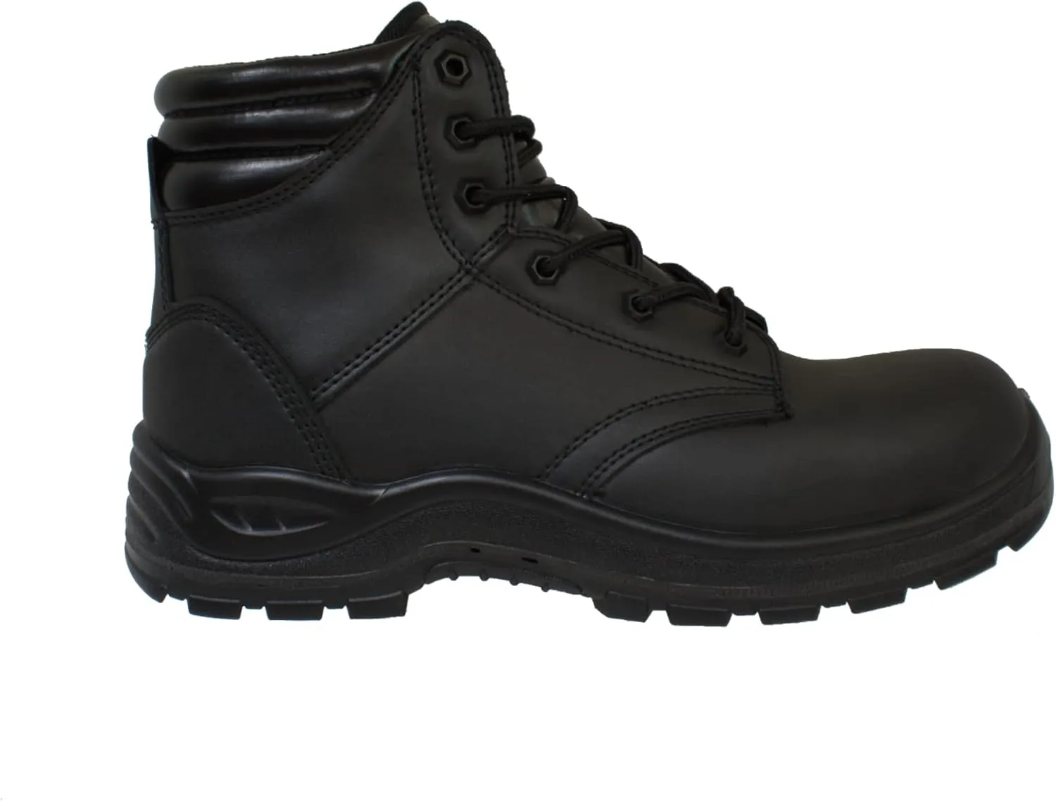 Ad Tec Men's Ankle Laceup Composite Toe Leather Work Boot, Black | Injection Molded Oil Resistant Outsole & Comfort Padded Collar