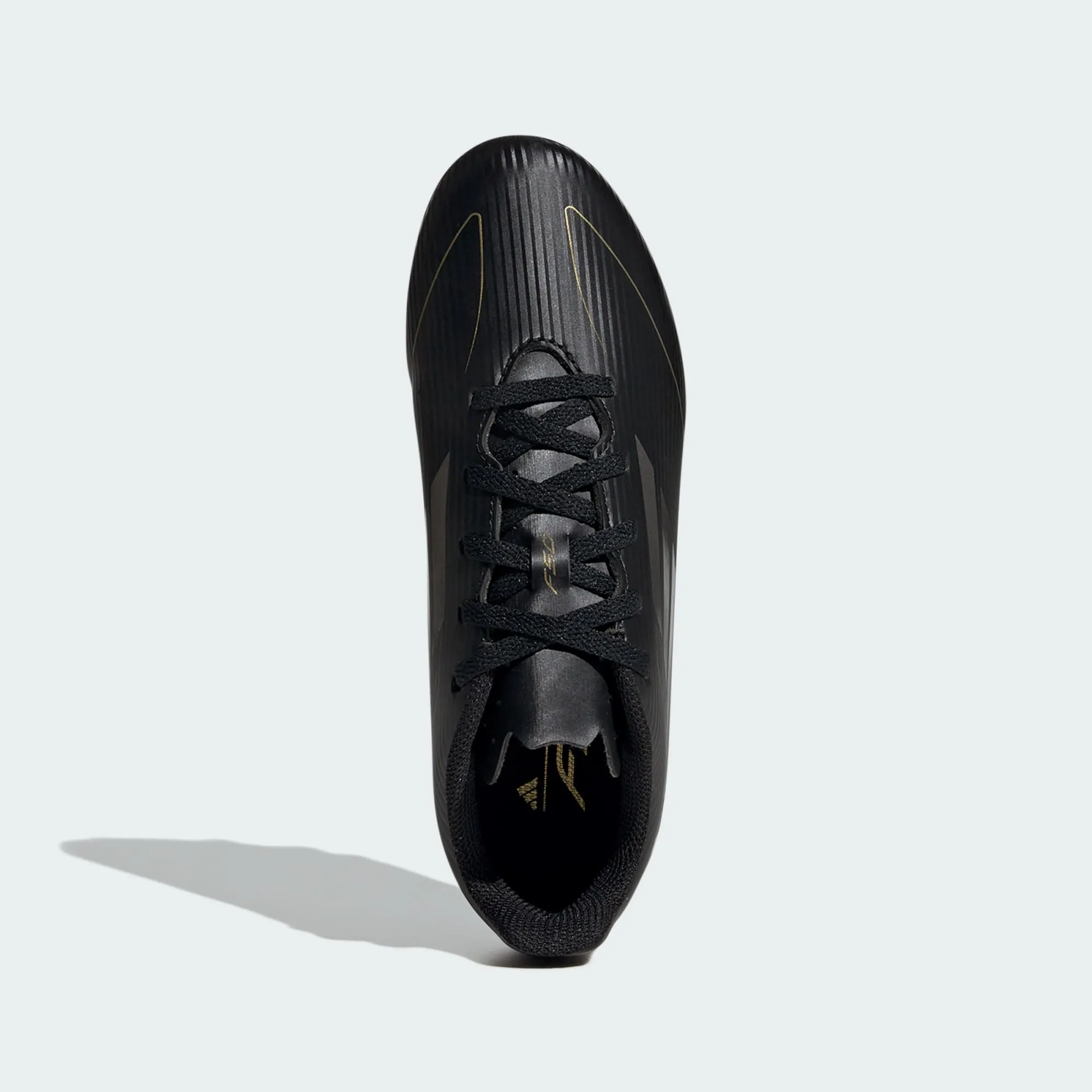 adidas F50 CLUB Flexible Ground Soccer Cleats | Core Black-Iron Metallic-Gold Metallic | Kid's Unisex