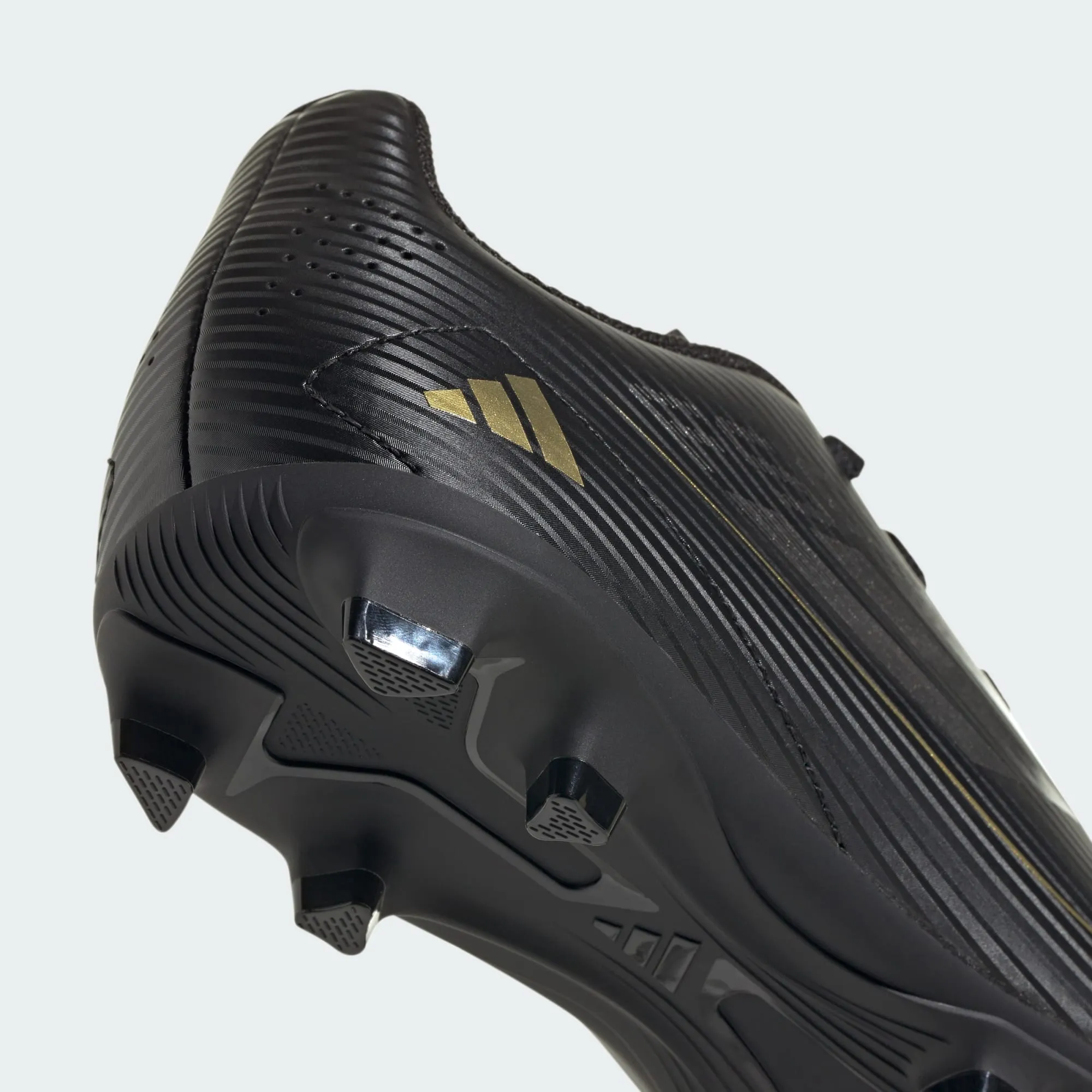 adidas F50 CLUB Flexible Ground Soccer Cleats | Core Black-Iron Metallic-Gold Metallic | Kid's Unisex
