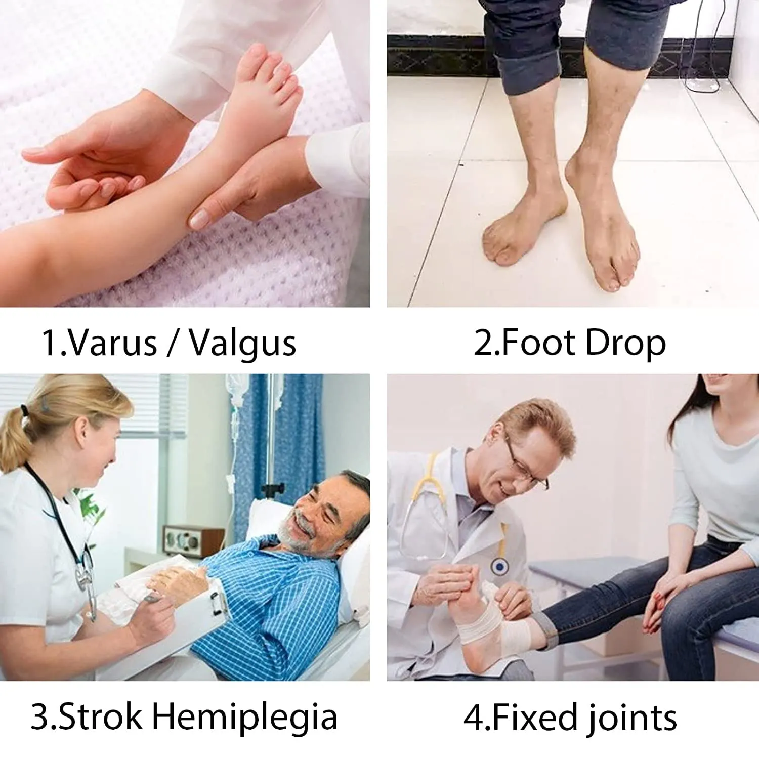AFO Foot Drop Brace Ankle Foot Orthosis Medical Afo Walking with Shoes for Stroke Hemiplegia Men & Women Left / Right Foot (Right-M) Right-M