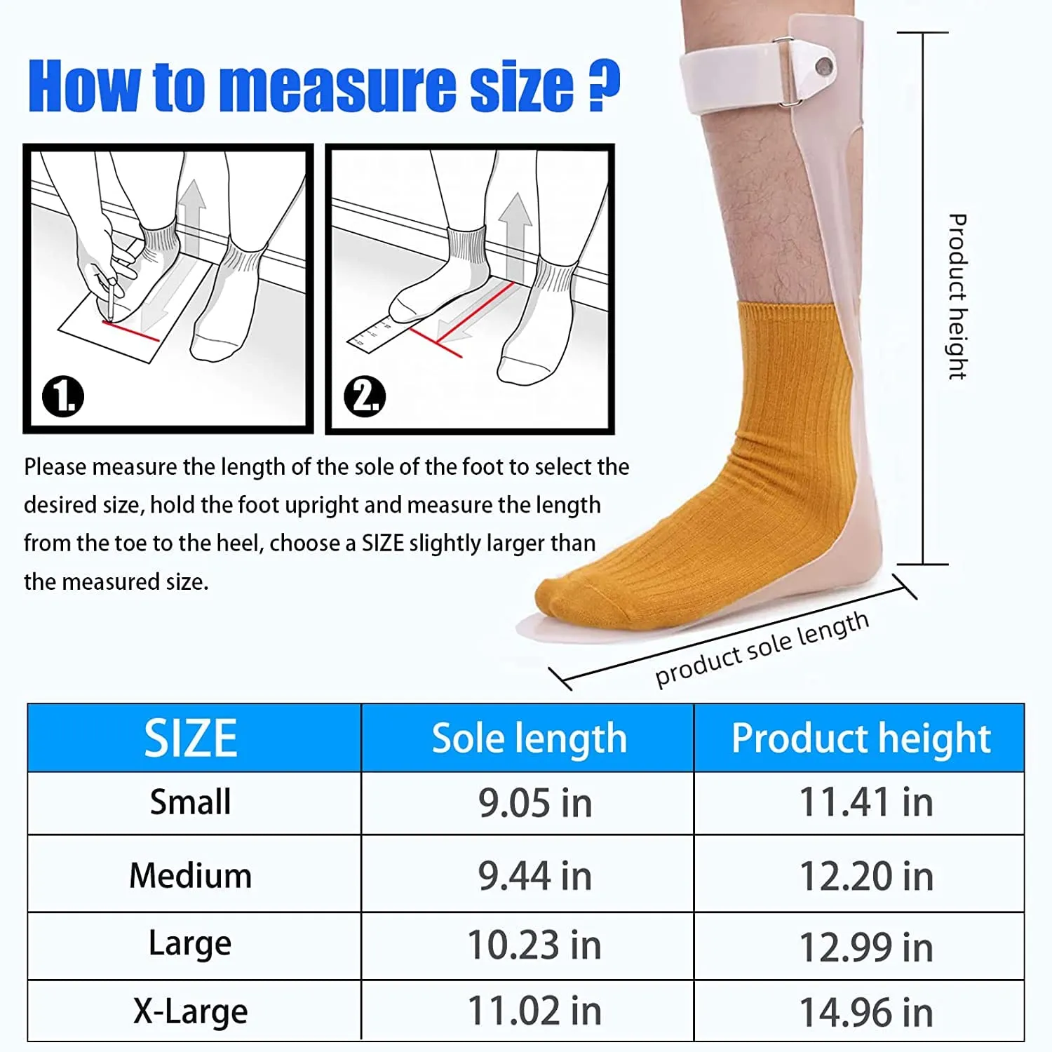 AFO Foot Drop Brace Ankle Foot Orthosis Medical Afo Walking with Shoes for Stroke Hemiplegia Men & Women Left / Right Foot (Right-M) Right-M