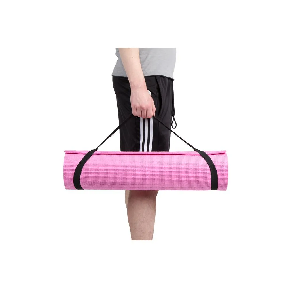 All Purpose Extra Thick Purple Fitness & Exercise 24 in. x 68 in. Yoga Mat with Carrying Strap