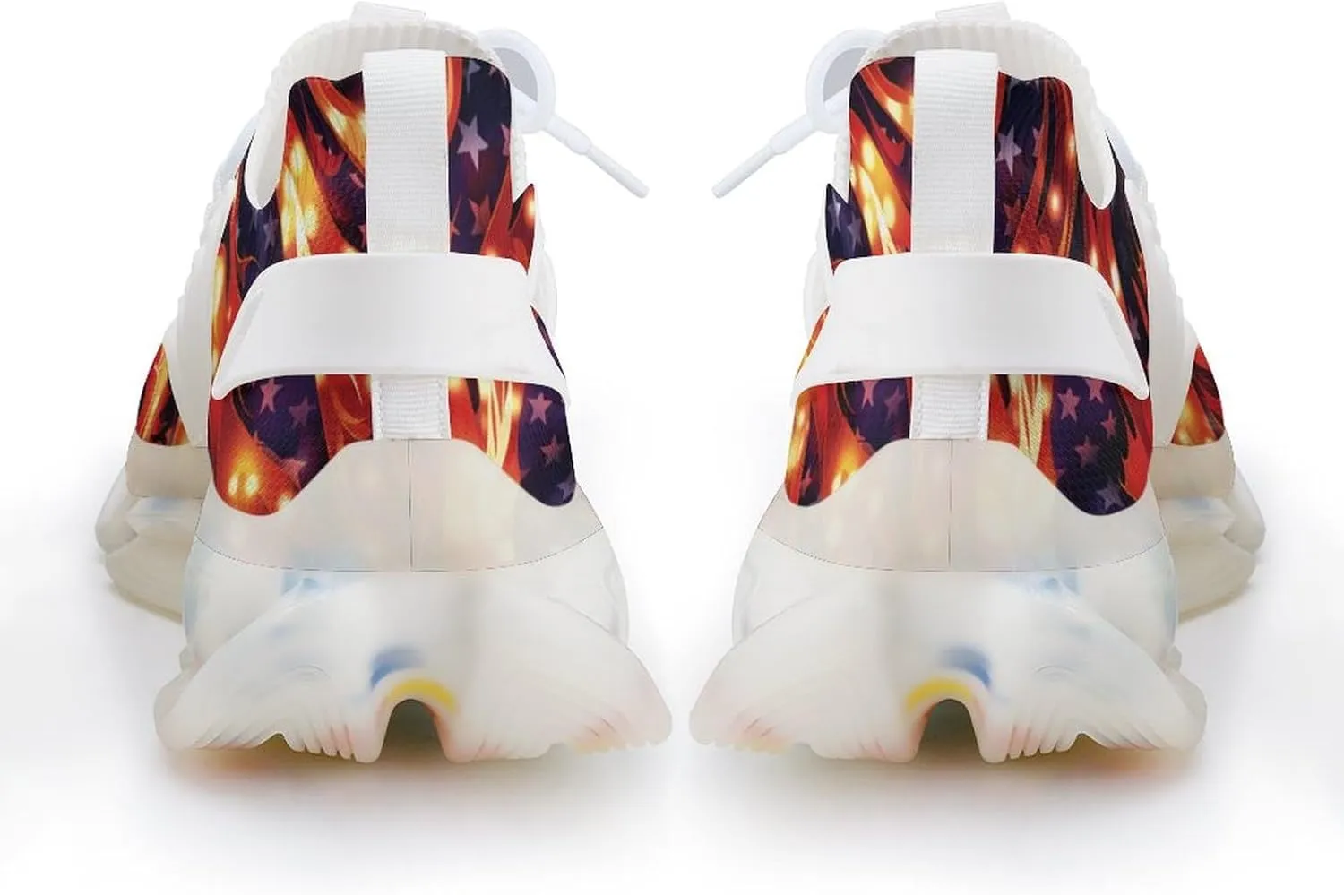 American Flag in Flame Men's Running Shoes Lightweight Walking Shoe Breathable Sneaker