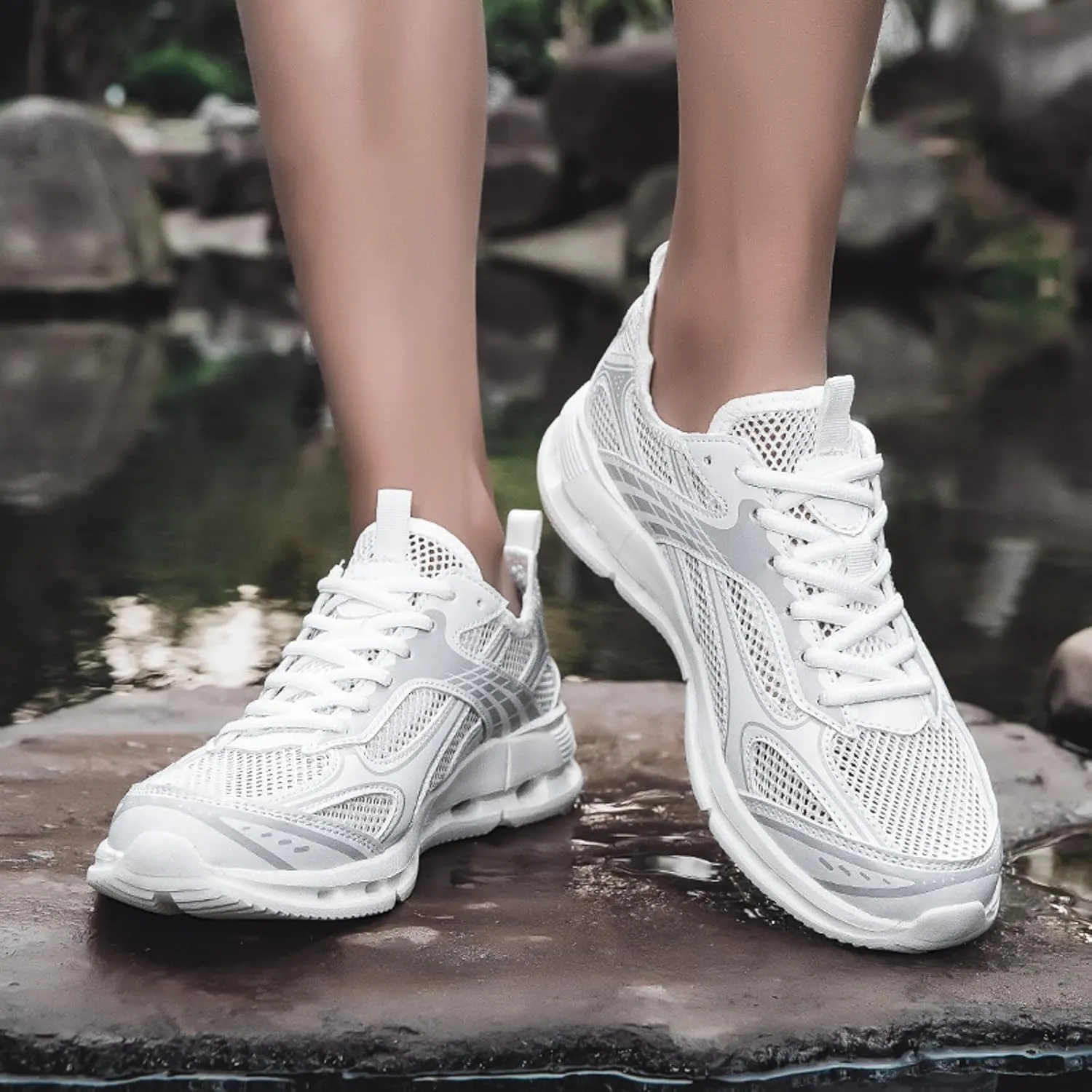 Arch Support Fitness Sneaker for Men Comfortable Breathable Lace Up Sneaker Men's Lightweight Cushion Sneakers