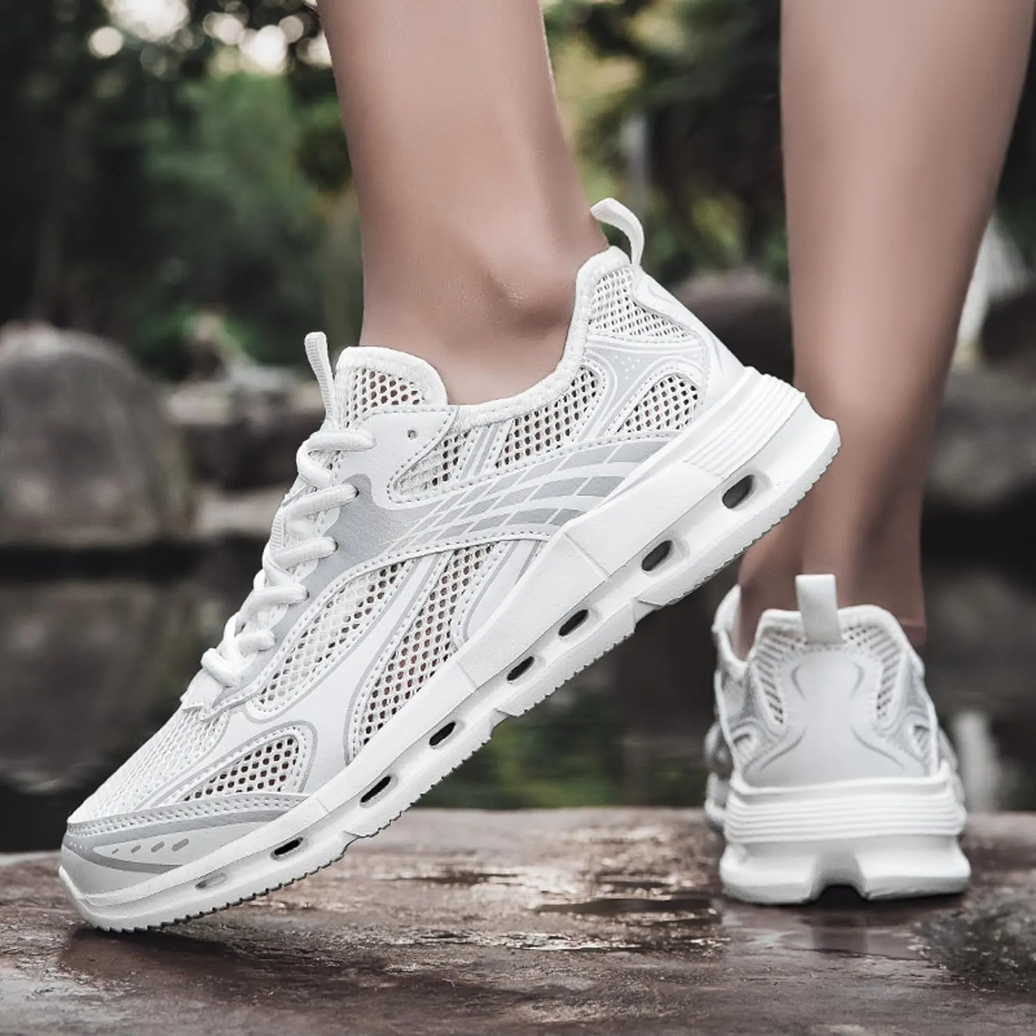 Arch Support Fitness Sneaker for Men Comfortable Breathable Lace Up Sneaker Men's Lightweight Cushion Sneakers