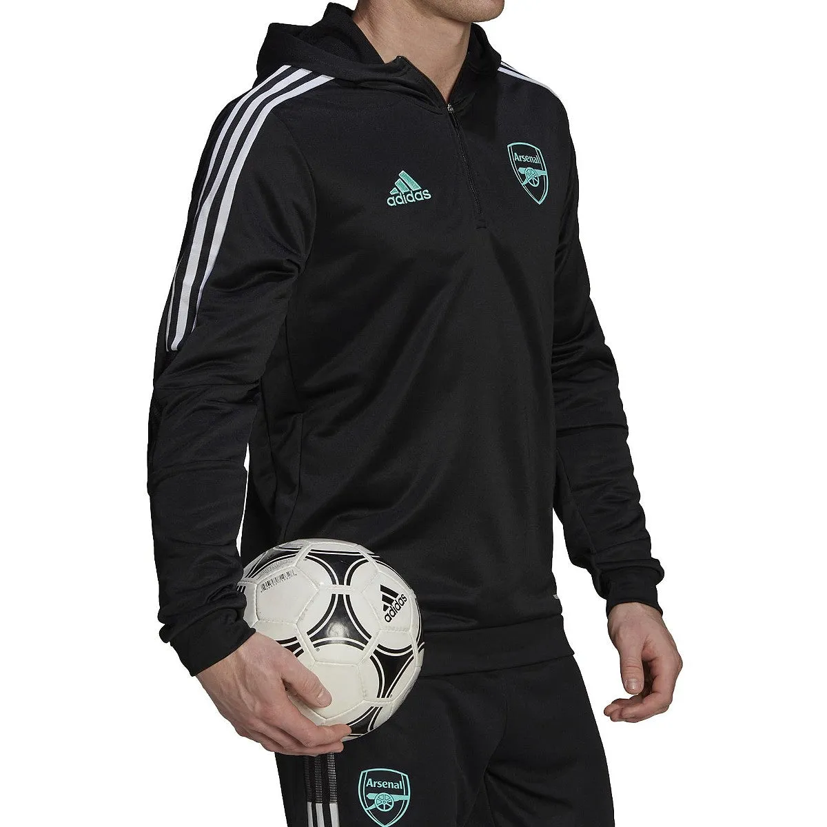 Arsenal FC black hooded training technical tracksuit 2022 - Adidas