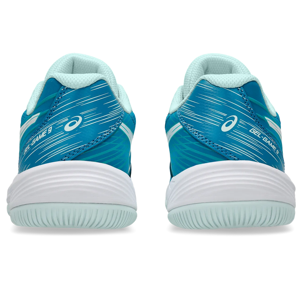 Asics Junior Gel Game 9 Tennis Shoes Pale Mint Blue Expanse