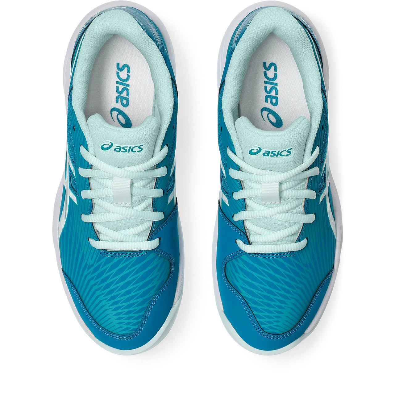 Asics Junior Gel Game 9 Tennis Shoes Pale Mint Blue Expanse