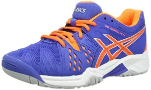ASICS Kids Gel Resolution 6 GS Tennis Shoe, Blue Orange Silver, 6.5 Big Kid