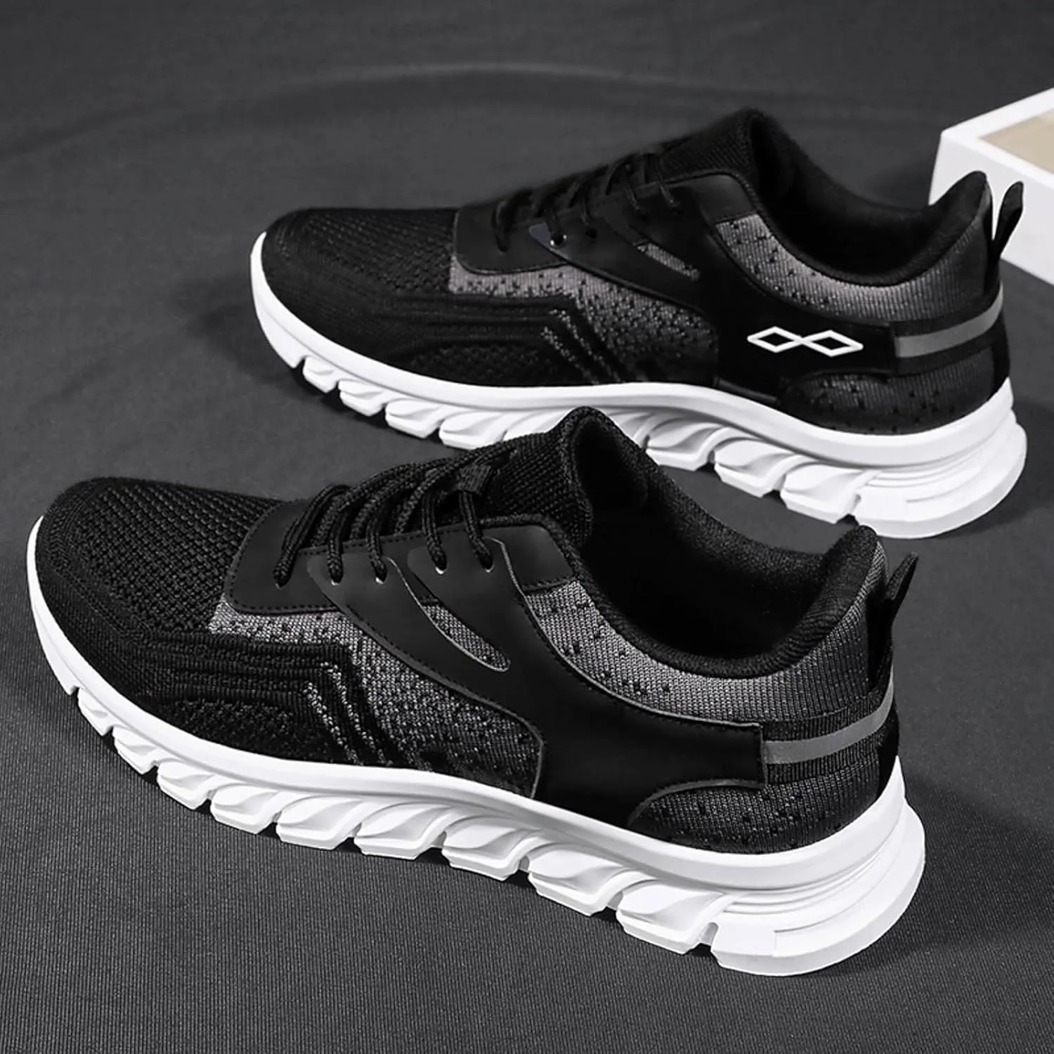 Athletic Fashion Sneakers for Men Comfortable Breathable Stretch Canvas Slip on Sneaker Non Slip Walking Shoes