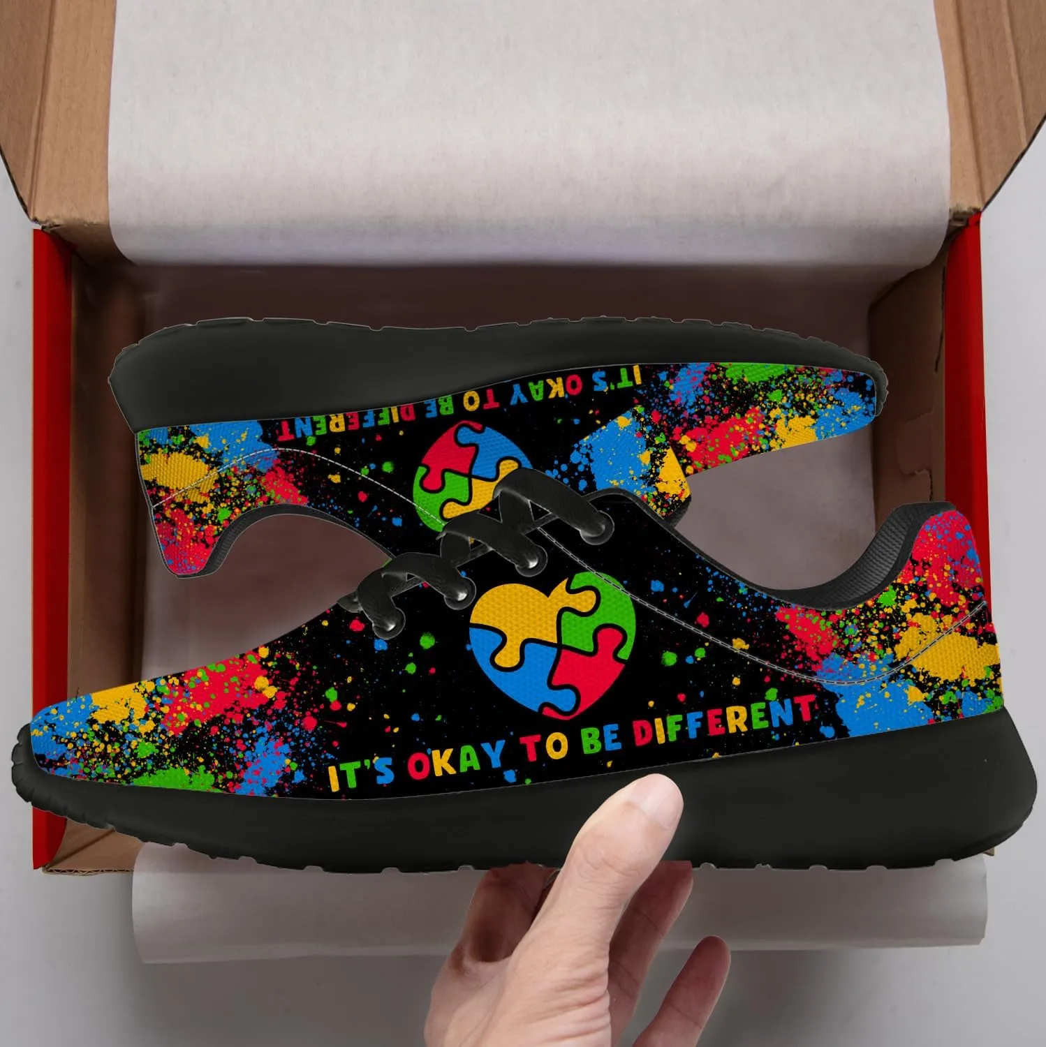 Autism Shoes for Women Men Running Shoes Lightweight Tennis Sneakers Gifts for Him Her